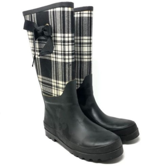 j crew black rain boots
